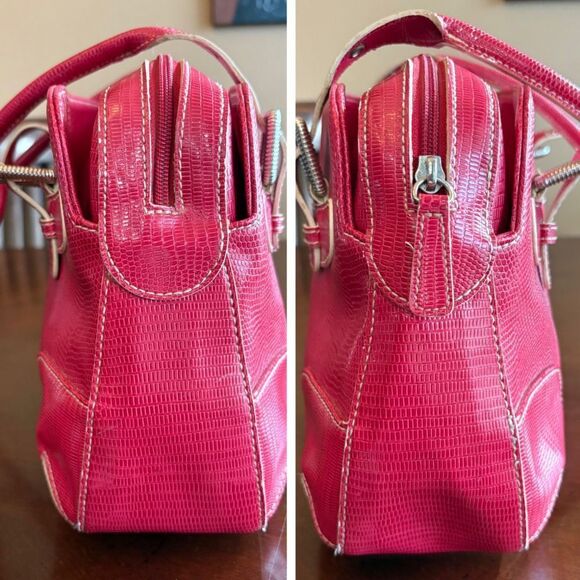 MX FASHION - EUC Faux Leather Croc-Embossed Long Handle Shoulder Bag in Red - Picture 13 of 15